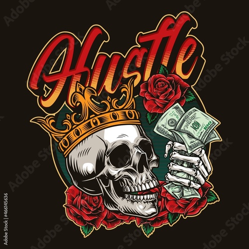 Money colorful vintage label