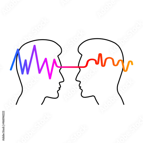 Empathy logo with two profiles. Negotiations, understanding icon