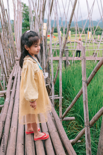 girl travel to Bantailue cafe Nan Province, Thailand photo