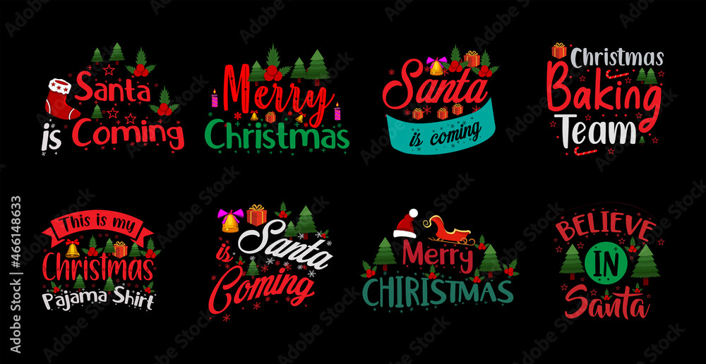 Merry Christmas typography collection.