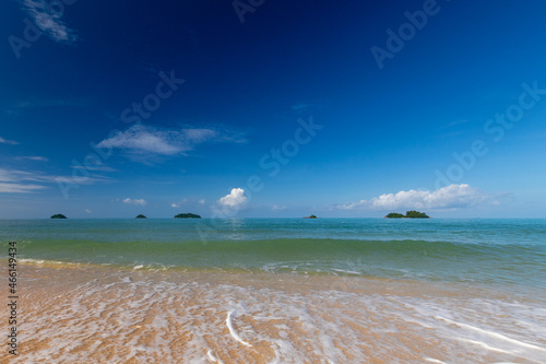 long exposure landscape, beach, sea, clouds, blue sky