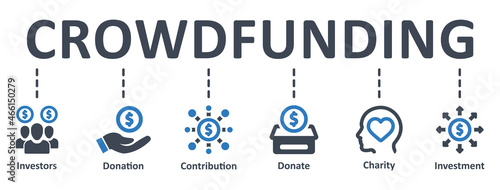 Crowdfunding icon - vector illustration . charity, donation, funding, infographic, template, presentation, concept, banner, pictogram, icon set, icons .