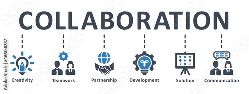 Collaboration icon - vector illustration . Cooperation, Team, Partnership, infographic, template, presentation, concept, banner, pictogram, icon set, icons .