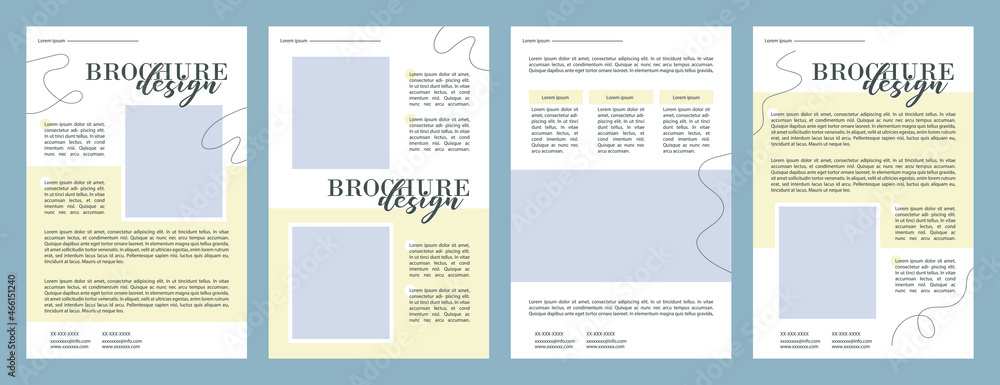 Vector template. Eight pages. Brochure template geometric pattern, smooth lines