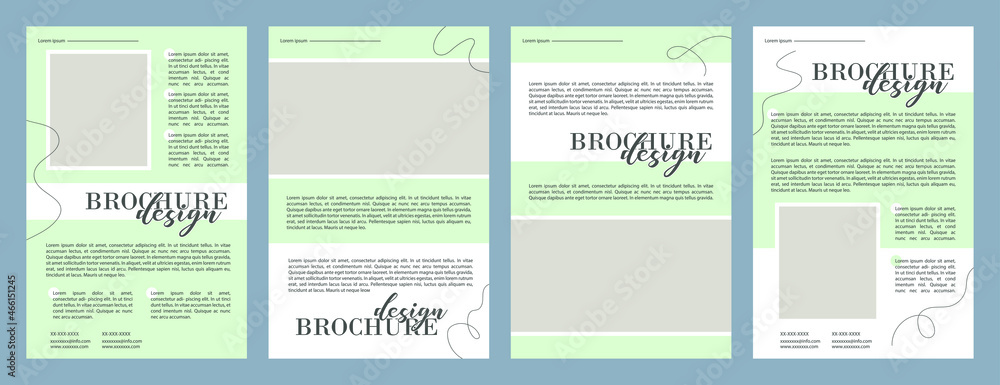 Vector template. Eight pages. Brochure template geometric pattern, smooth lines