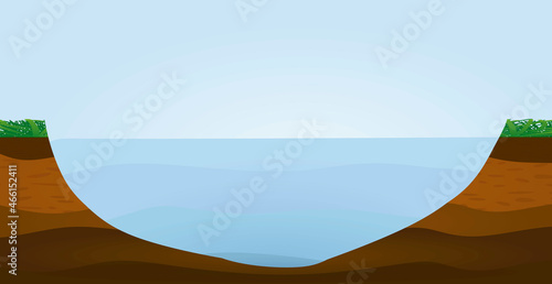 Lake layers isolated. vector illustration