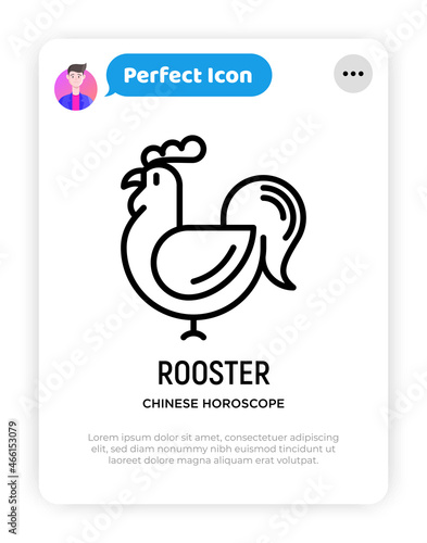 Roomster thin line icon. Modern vector for Chinese horoscope. photo