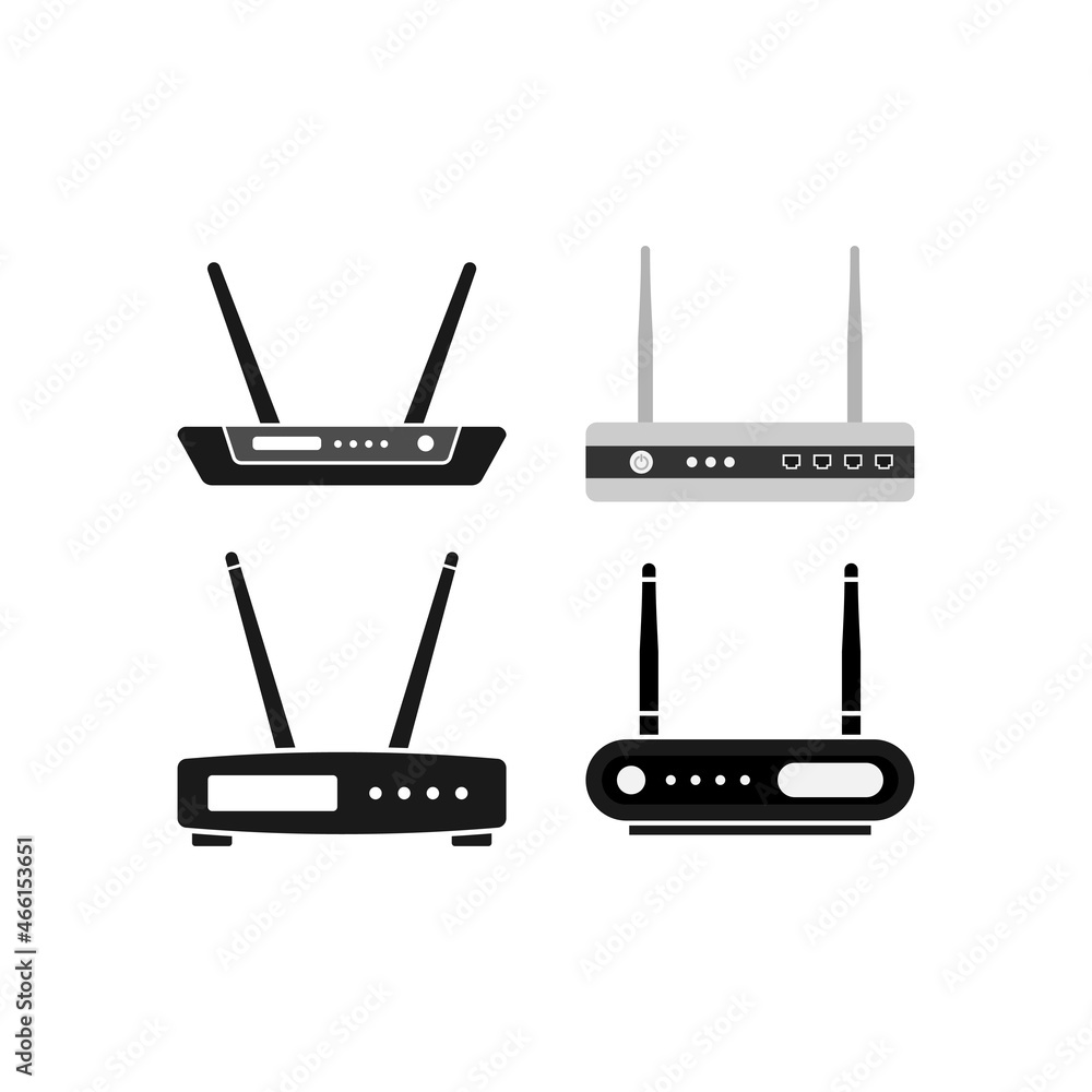 Fototapeta premium Router modem icon design template vector isolated illustration