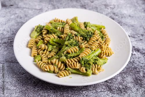 Pasta with broccoli. Healthy and tasty lunch idea.