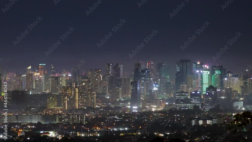 Amazing Metro Manila Skyline at Night, Buildings, CityScape, High Rise Ortigas Center, Bonifacio Global City, Makati City, Philippines Amazing Metro Manila Skyline at Night, Buildings, CityScape, High Rise Ortigas Center, Bonifacio Global City, Makati City, Philippines
