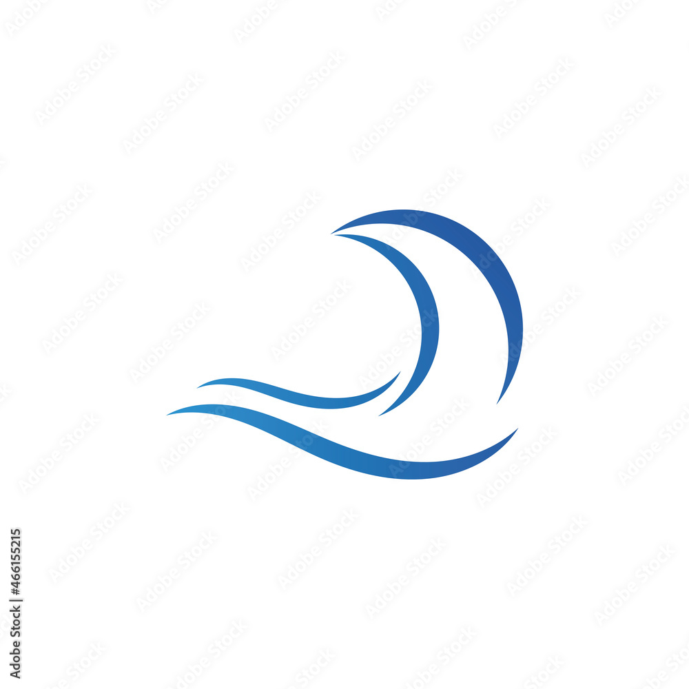 Water wave icon vector