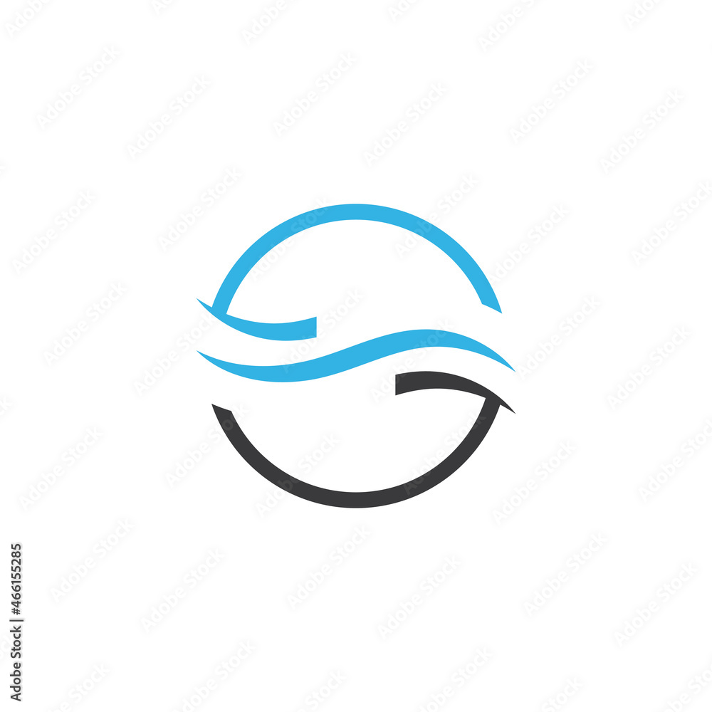 Water wave icon vector