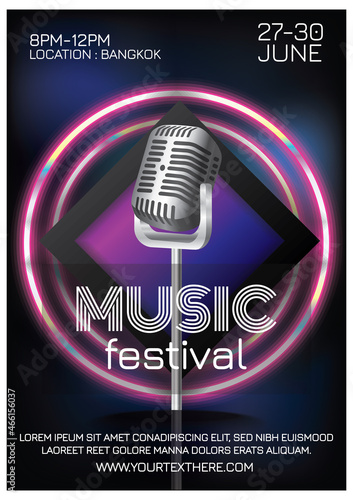 music festival poster for night party