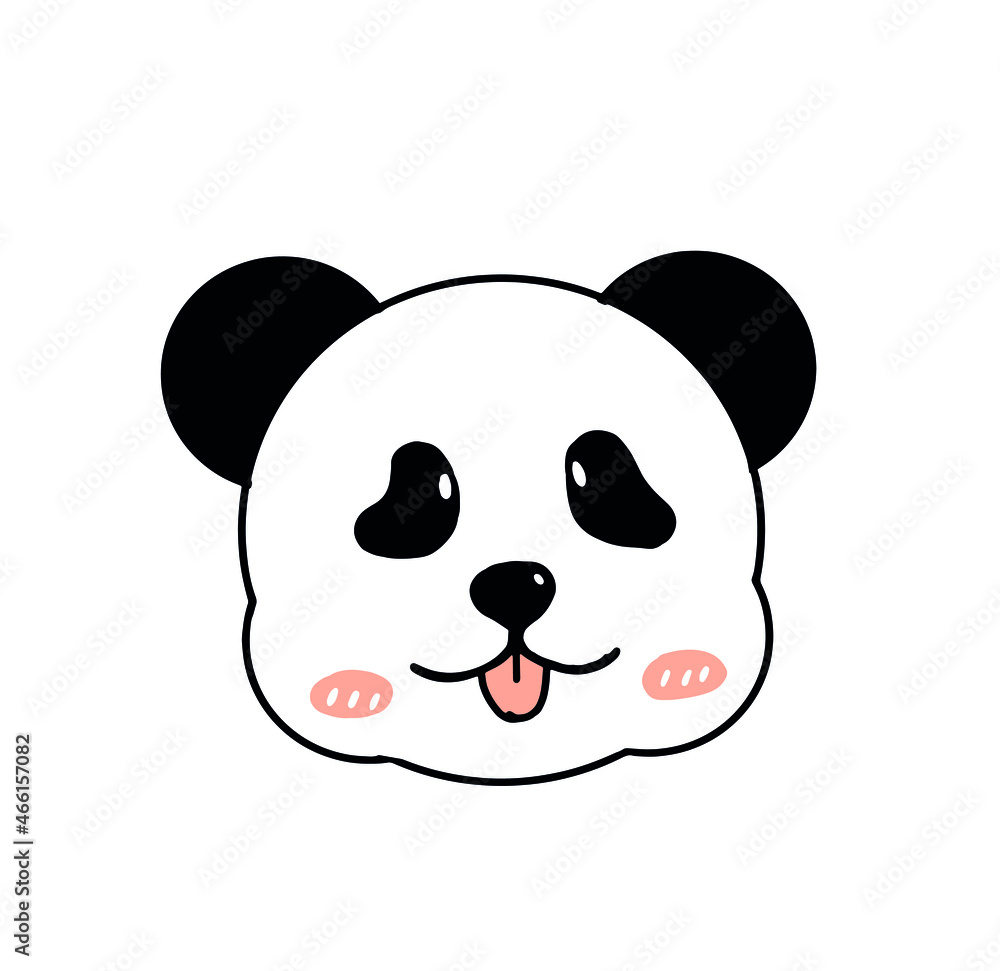 Cute panda face vector illustration. Panda face isolated on white background Cute panda face vector illustration. Panda face isolated on white background