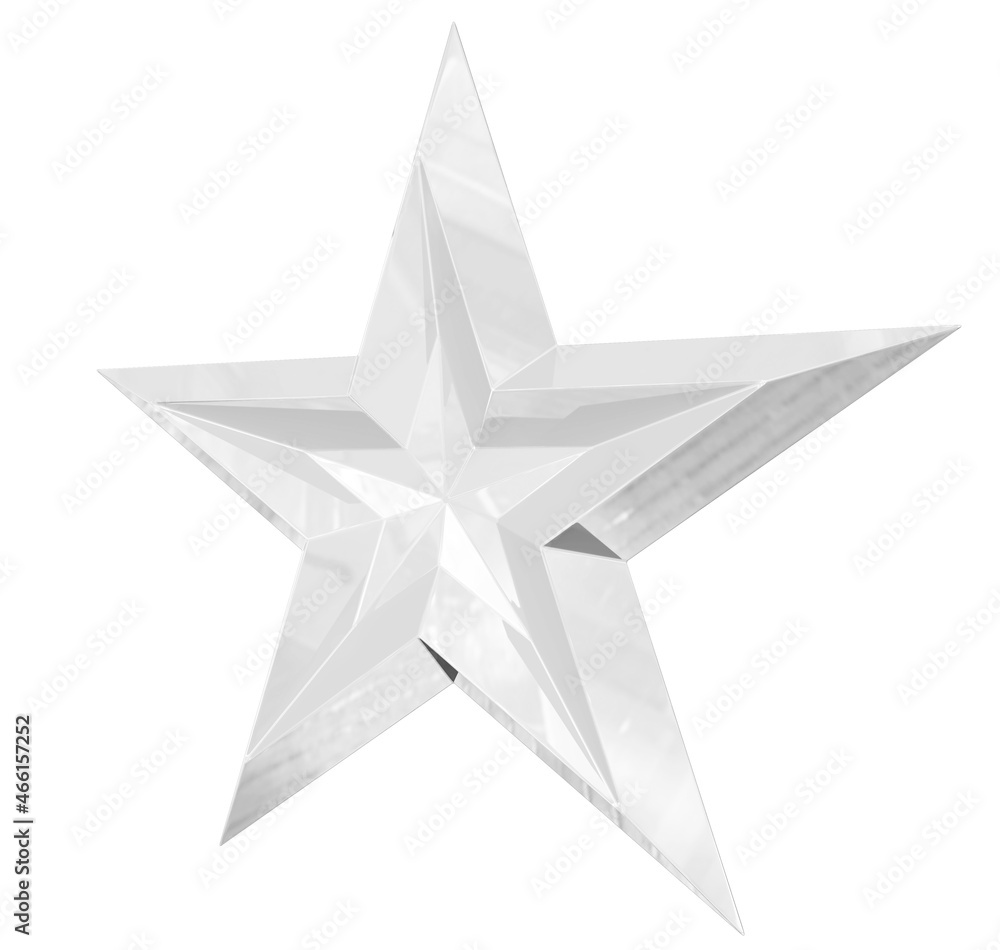 Obraz premium 5 point star - Christmas Star - white single isolated on white - 3d rendering