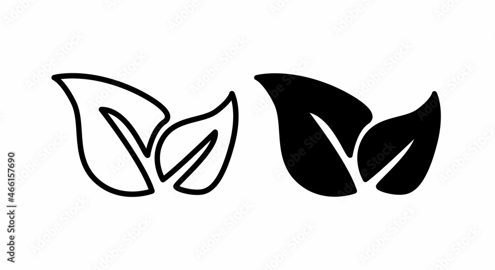 leaf nature, Sprout, plant, Leaves, organic plant, growth conditions, Floral branch icons button, vector, sign, symbol, logo, illustration, editable stroke, flat design style isolated on white linear