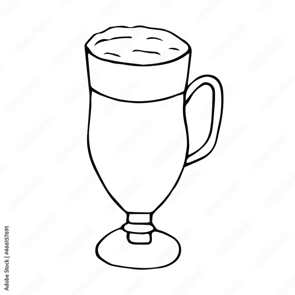Irish coffee vector illustration, hand drawing doodle Irish coffee vector illustration, hand drawing doodle