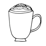 Coffee mocha vector illustration, hand drawing doodle