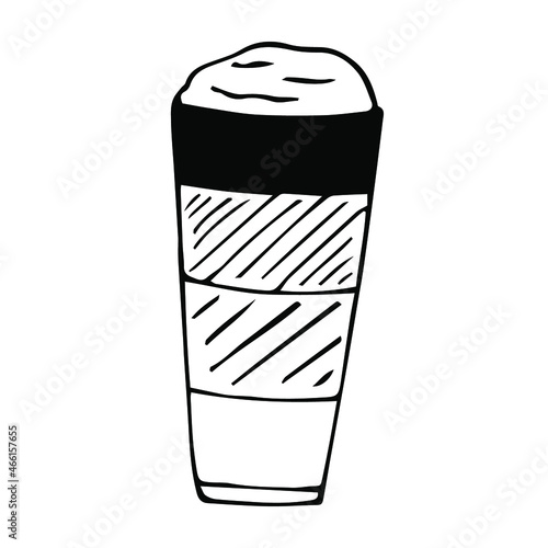 Coffee macchiato vector illustration, hand drawing doodle