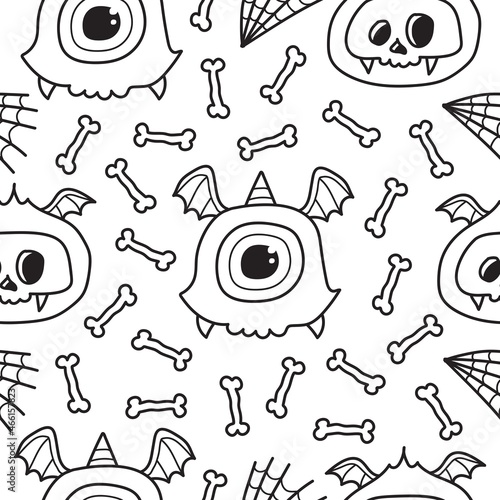 halloween pattern designs illustration for clothing, wallpapers, backgrounds, posters, books, banners and more