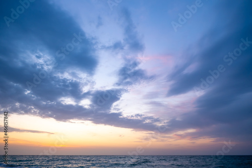 Seascape in early morning, sunrise over sea. Nature landscape. © Danil Evskiy
