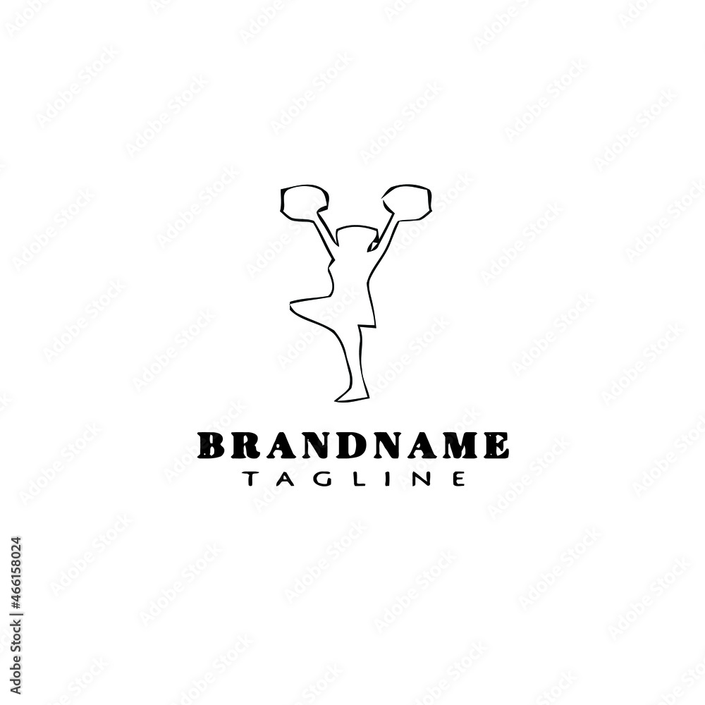 cheerleader logo cute icon design template black isolated vector illustration cheerleader logo cute icon design template black isolated vector illustration