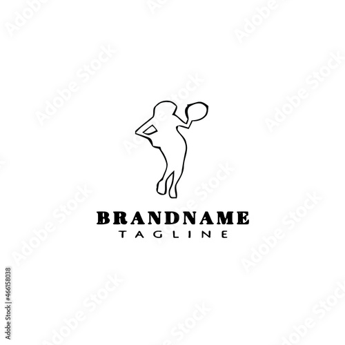 Wallpaper Mural cheerleader logo cartoon icon cute template black isolated vector illustration Torontodigital.ca
