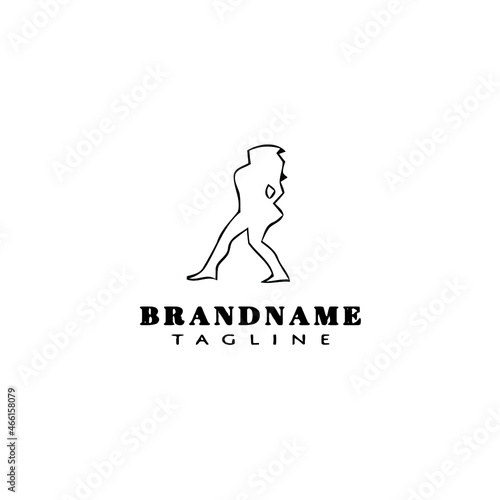 cheerleader logo cartoon icon design template cute isolated vector illustration