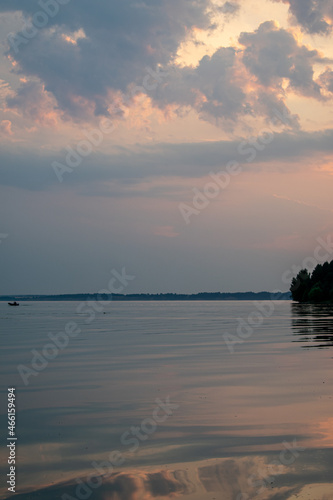 Warm summer sunset on the Volga River © Igor