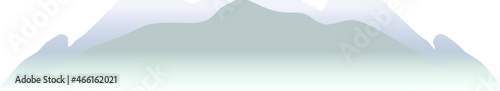 
High gray - blue mountain in flat vector style on white background. photo