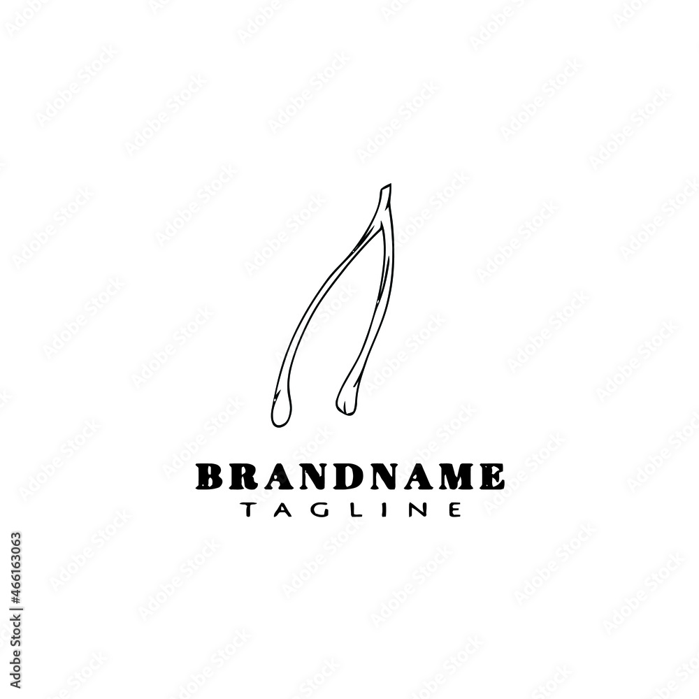 cute chicken bone cartoon logo template icon design black isolated vector illustration cute chicken bone cartoon logo template icon design black isolated vector illustration