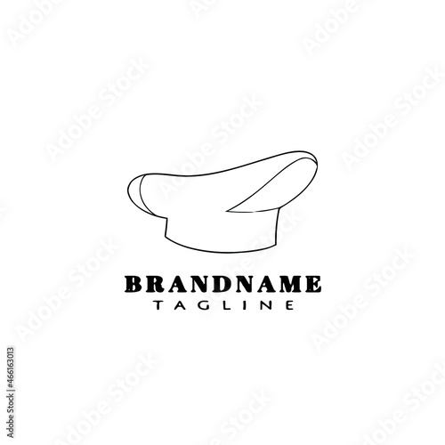 chef hat logo cartoon design icon template black isolated cute illustration