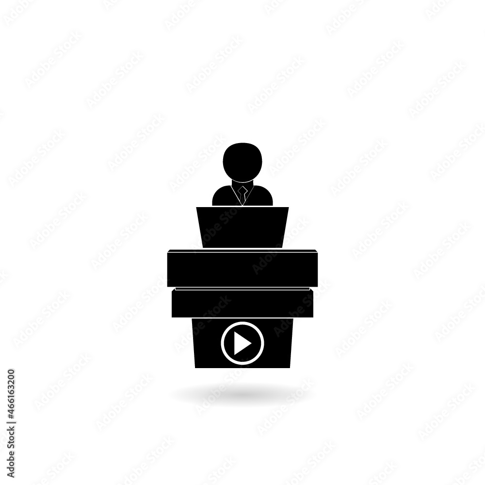 Presentation with shadow icon isolated on white background Presentation with shadow icon isolated on white background