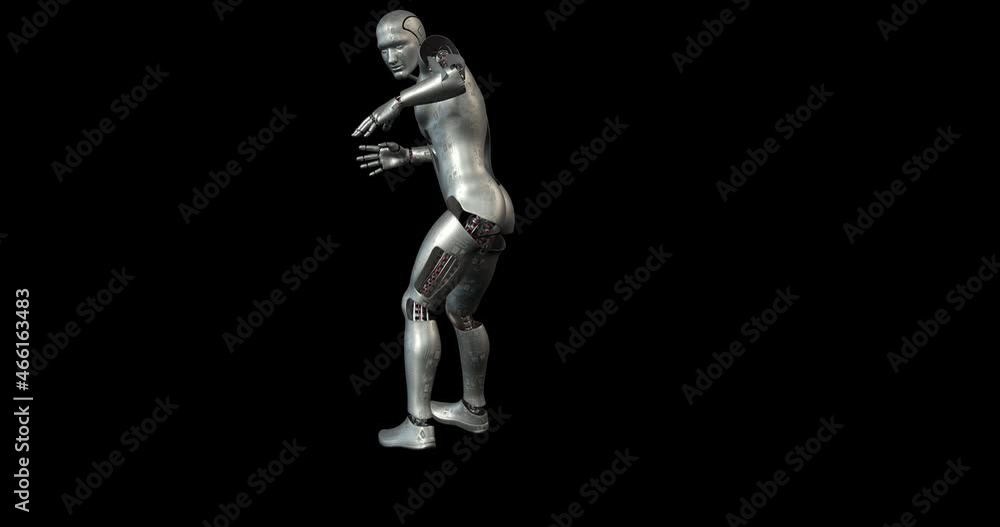 Fighter Bionic Robot Making Karate In A Space. Alpha Channel. Technology And Space Related 3D Animation. Fighter Bionic Robot Making Karate In A Space. Alpha Channel. Technology And Space Related 3D Animation.