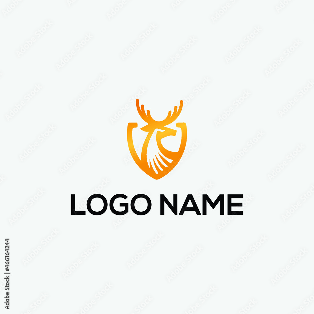 Minimal deer logo design