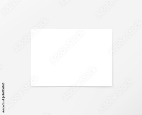 Empty white paper sheet on a table. Horizontal vector mockup