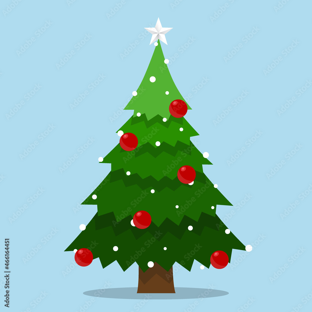 Decorated Christmas tree. Merry Christmas and Happy New Year background. Vector illustration. Decorated Christmas tree. Merry Christmas and Happy New Year background. Vector illustration.