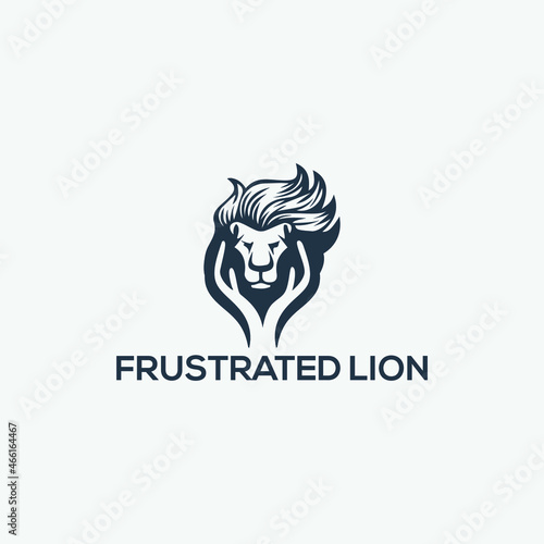 Lion head abstract logo design