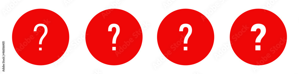 Set of red question mark icons. Vector icon isolated on white background. EPS 10 Set of red question mark icons. Vector icon isolated on white background. EPS 10