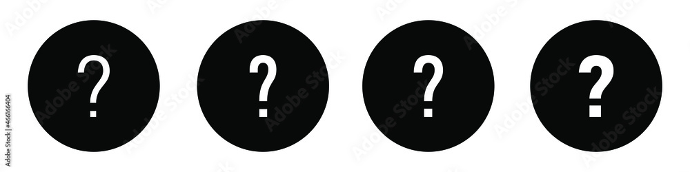 Set of black question mark icons. Vector icon isolated on white background. EPS 10 Set of black question mark icons. Vector icon isolated on white background. EPS 10