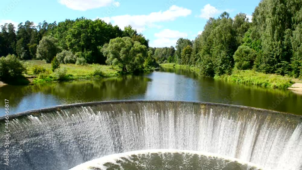 Spillway dam of the first rural hydroelectric power station in the USSR. The town of Yaropolets. Russia Spillway dam of the first rural hydroelectric power station in the USSR. The town of Yaropolets. Russia