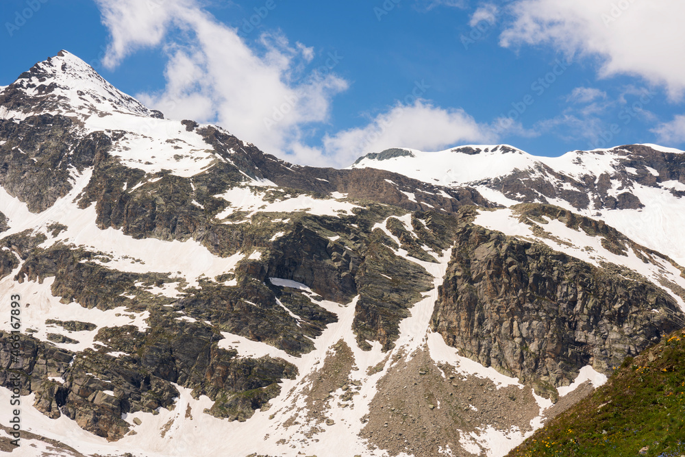 landscape mountain between Ceresole Reale and the Nivolet hill around serrù lake, Agnel lake, Nivolet lake in Piedmont in Italy