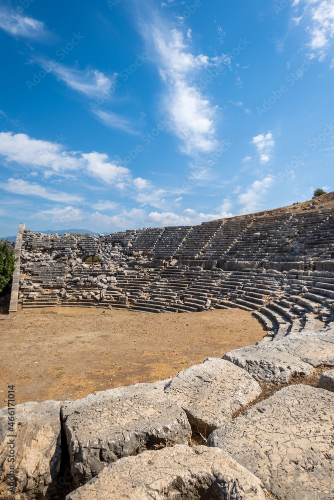 Letoon theatre, sanctuary palace of Leto near the ancient city Xanthos in Turkey.  The Letoon archeological site is a UNESCO world heritage site.
