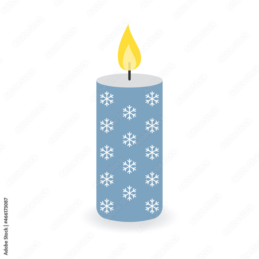 Candle, flat icon design. Vector illustration.