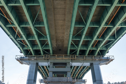 huge car bridge across the wide river