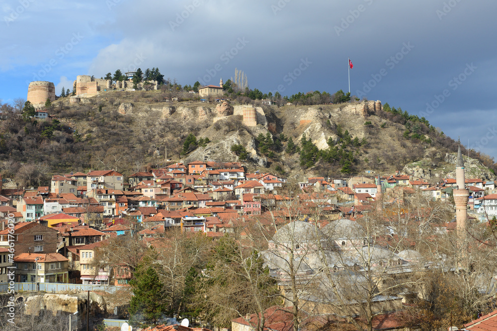 Kutahya skyline with historical monuments - Kutahya, Turkey	