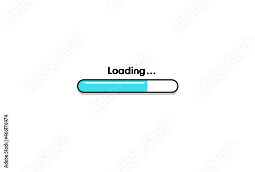 Loading ... の文字入り進行状況がわかるプログレスバー - 読み込み中・更新中・待ち時間のイメージのイラスト素材