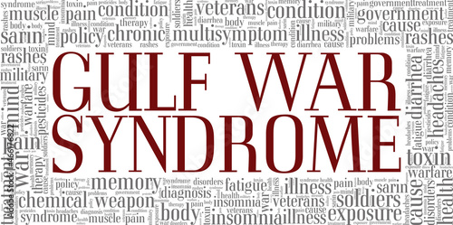 Gulf War Syndrome vector illustration word cloud isolated on white background. photo