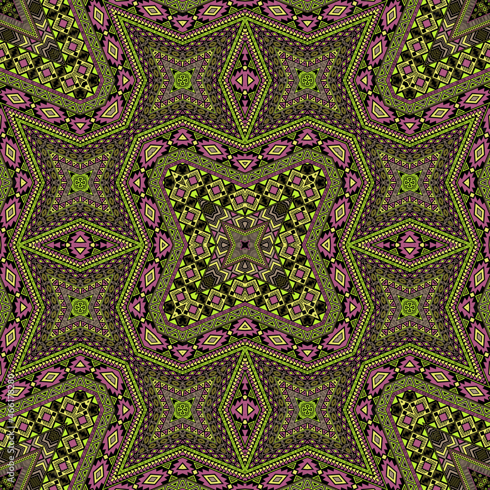 Inca repeating ornament vector design. Traditional geometric background. Rug print in ethnic style.