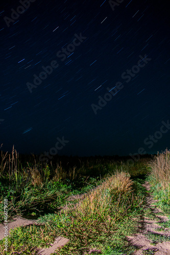 starry night in the field